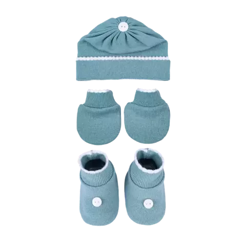 Kit 3 Peças Verde Chá c/ Branco Unissex