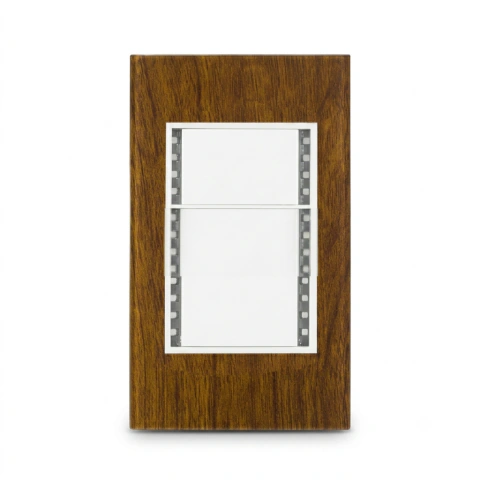 PLACA METALICA DE 3 MODULOS COLOR MADERA LÜCEK