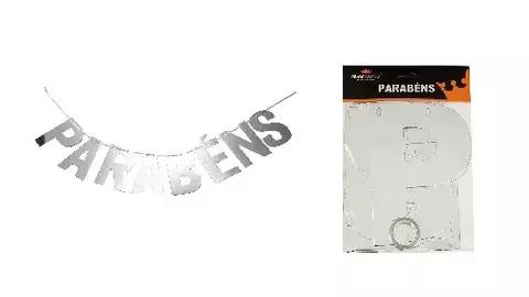 FAIXA PARABENS PRATA (HA322)