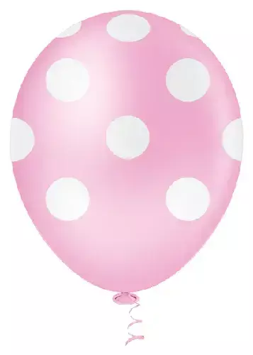 BALÃO DE BOLINHA TAM 10 ROSA BABY/BRANCO 25UNIDS (1003B10020425)