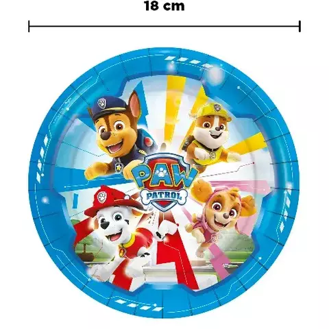 PRATO PAPEL REDONDO 18 CM PATRULHA CANINA. (116616.6)