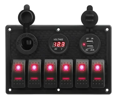 Switch Painel De Instrumentos 6 Botões Led Racing Barco Carro - comprar online