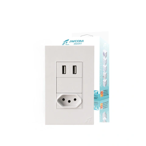 Conjunto de Tomada USB Duplo + Tomada 10A SU-203