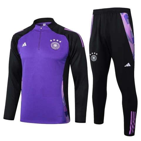 Conjunto Seleção Alemanha Treino 24/25 - Masculino Adidas - Preto e roxo