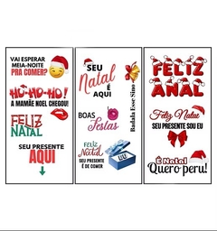 3 CARTELAS DE NATAL NEON 11 FRASES TATUAGEM TEMPORÁRIA