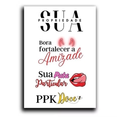 Tatuagem Temporária 4 Frases Propriedade Sua