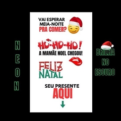 NEON - Brilha No Escuro Feliz Natal Tatuagem Temporária