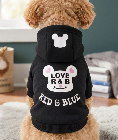 Buzo "Love R&B" con Capucha para perros - Negro Clásico - comprar online