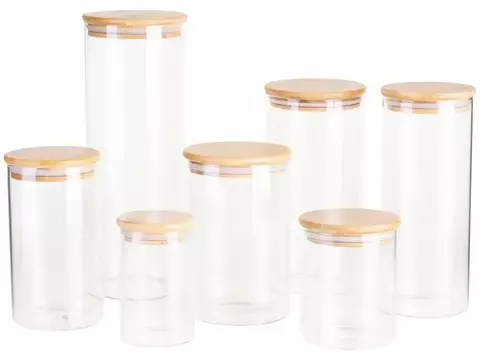 Jogo de Potes de Vidro Hermético Brinox com Tampa Redondo Ekko 7 Peças