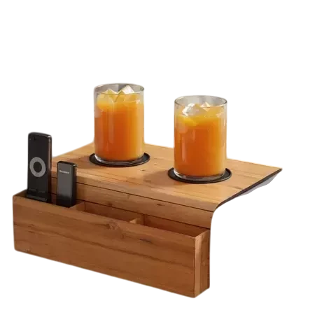 Kit 2 Esteiras Suporte Porta Copos e Controle para Braço de Sofá