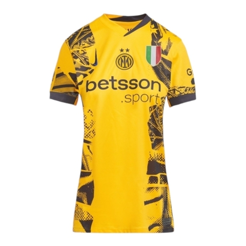 Camisa Inter de Milão III 24/25 - Torcedor Nike Feminina - Amarela com detalhes em azul