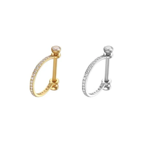 Piercing Meia Argola Titânio Zircônia Cravejada