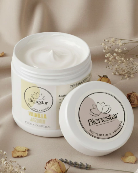 Crema de VAINILLA Y JAZMÍN - Nutre, hidrata, Antioxidante, relajante, piel suave y radiante