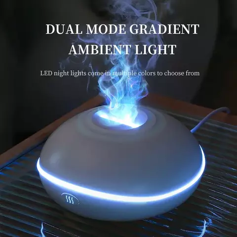 Umidificador de ar portátil com cor chama noite luz, difusor de aroma, lâmpada d