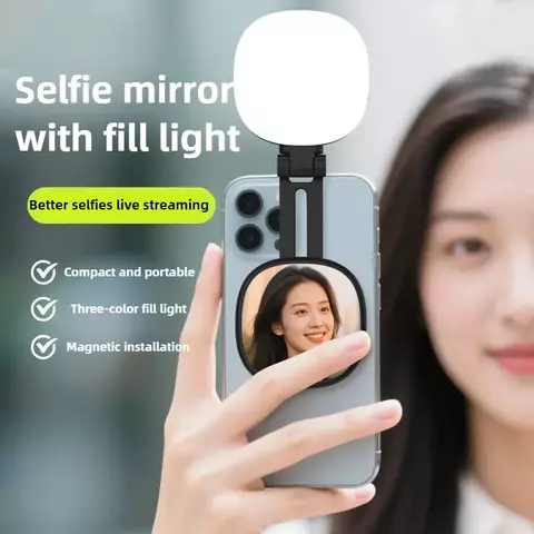 Luz Selfie LED Magnética Recarregável com Espelho - BeautyMag™ - comprar online
