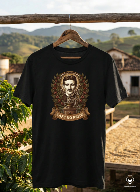 Camiseta - Nicola Tesla - Algodão Peruano