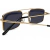 Óculos de Sol Honraria Retangular Hawai - Preto Dourado - Metal - Honraria