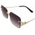 Óculos de Sol Retangular Cancun - Marrom Claro Degradê Dourado - Metal - comprar online