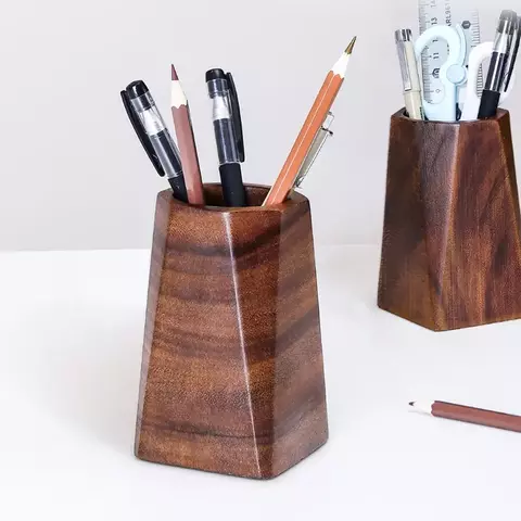 Suporte de Caneta em Nogueira Preta – Design Polido e Funcional - comprar online