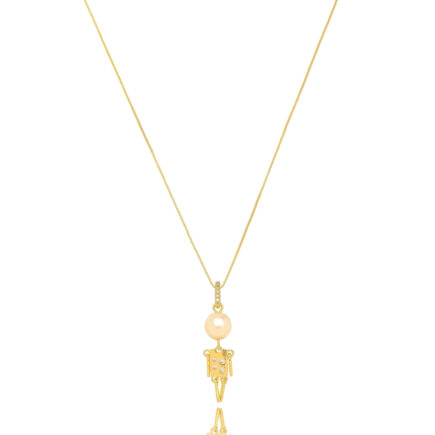 Colar Menino Zircônia Pérola