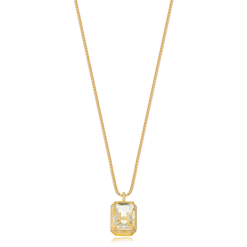 Choker Semijoia Riviera Cravejado Letra H