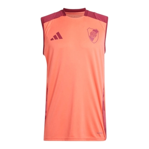 Camisa Regata River Plate Treino 24/25 - Torcedor Adidas Masculina - Laranja com detalhes em vermelho