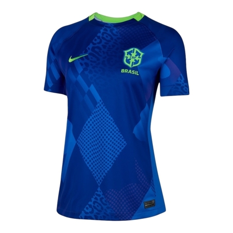 Camisa Seleção Brasileira II 25/26 - Torcedor Nike Feminina - Azul com detalhes em verde