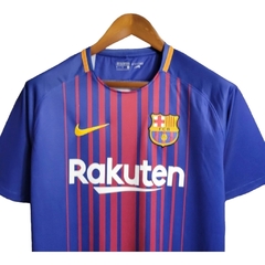 Camisa Retrô Barcelona I 17/18 - Masculina Nike - Azul com detalhes em vermelho e amarelo na internet