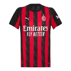 Camisa AC Milan I 25/26 - Torcedor Puma Feminina - Preta e vermelha com detalhes em cinza