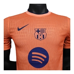 Camisa Barcelona III 25/26 - Jogador Nike Masculina - Laranja com detalhes em azul - comprar online