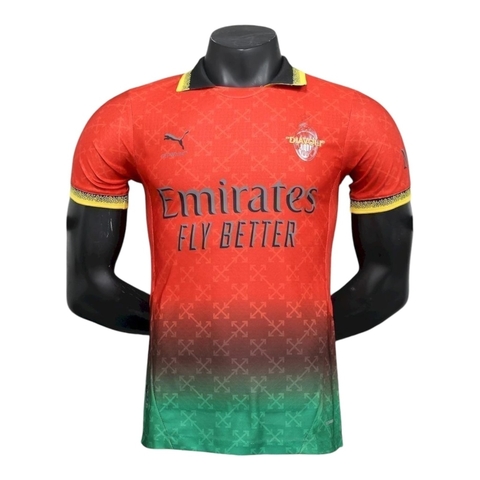 Camisa AC Milan Edição especial 25/26 - Jogador Puma Masculina - Vermelha com detalhes em verde