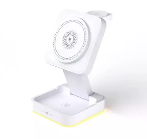 30W 3 em 1 Estação de carregamento dobrável Suporte de carregador sem fio magnét