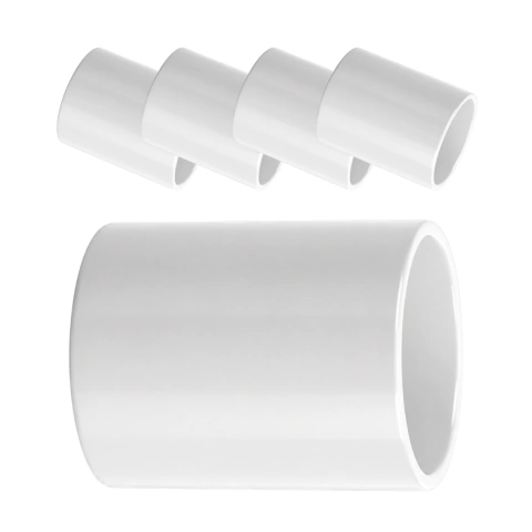 Kit 05 Pçs Luva De Conexão Conduíte Eletroduto Pvc 1/2pol - Branco