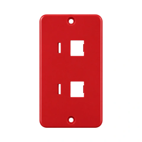Tampa Rj45 Dupla Unitária 4x2 P/ Condulete PVC Sobrepor Antichamas Reforçado - Vermelho