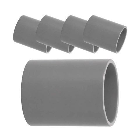 Kit 05 Pçs Luva De Conexão Conduíte Eletroduto Pvc 1/2pol - Cinza