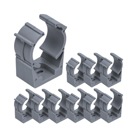 Abraçadeira Nylon Fixação Eletroduto Pvc 1 polegada Kit 10 Unidades - Cinza