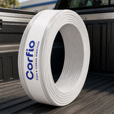 Rolo 100m Fio Elétrico 10mm Corfio 1ª Linha - Branco