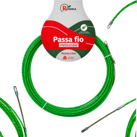 Passa Fio 20 Metros Helicoidal Linha Pesada Tração 150kg