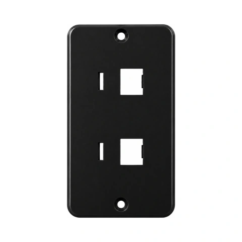 Tampa Rj45 Dupla Unitária 1pol P/ Condulete PVC Sobrepor Antichamas Reforçado - Preto