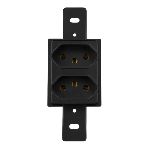 Módulo de Tomada Dupla Flex 10/20a P/ Condulete Sobrepor - Preto