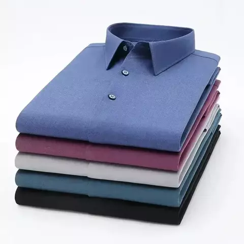 2023 fibra de bambu manga longa homem regular ajuste material de microfibra não-