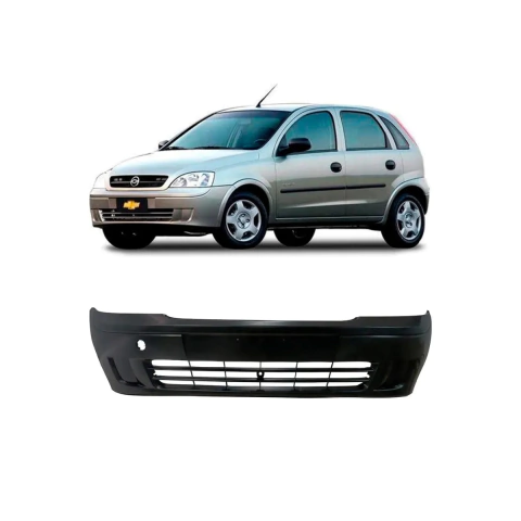 Parachoque Dianteiro Gm Corsa Montana 2003 2004 2005 2006 2007 Hatch Sedan Sem Furo Preto Liso