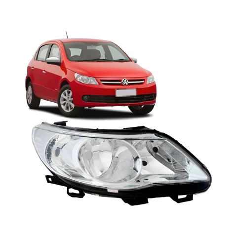 Farol Vw Gol Voyage Saveiro G5 09/12 Cromado Foco Duplo