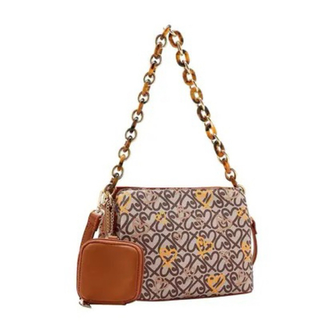 BOLSA FEMININA CHENSON ORIGINAL - CLASSIC HEART ALCA DE OMBRO CAFÉ CG84990