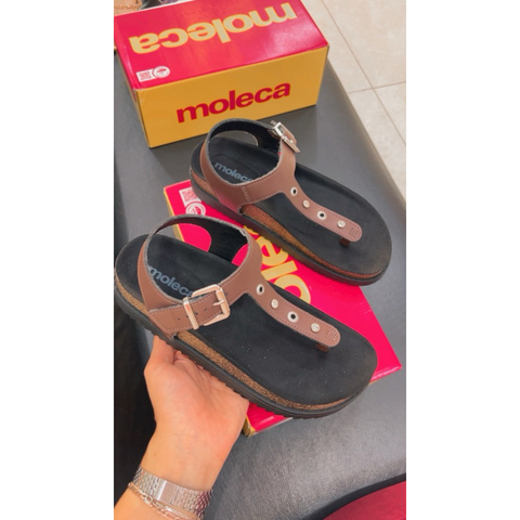 Sandalia Feminina Papete Dedo Fivela Moleca Original 5500114