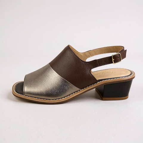 Sandália Couro Flay Metal Ônix Dani Duran 90527