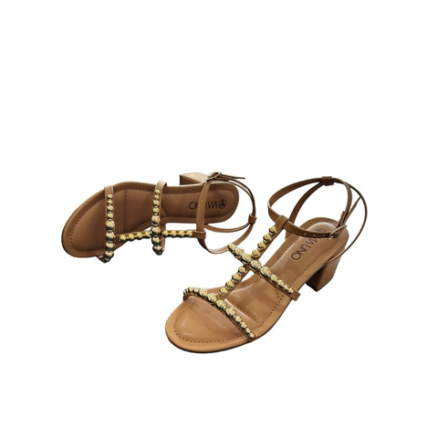 SANDÁLIA SALTO GROSSO VIA UNO MARROM