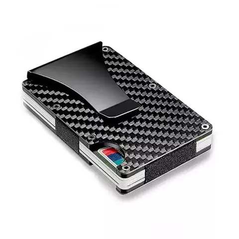 Carteira Minimalista com bloqueio RFID em Fibra de carbono