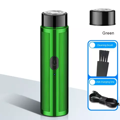 Mini barbeador elétrico masculino, depilador recarregável, máquina de barbear fe