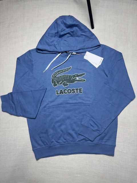 MOLETOM LACOSTE CRACKED - AZUL